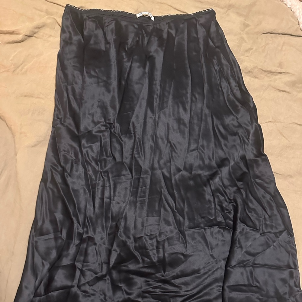 Reformation Black Silk Layla maxi skirt